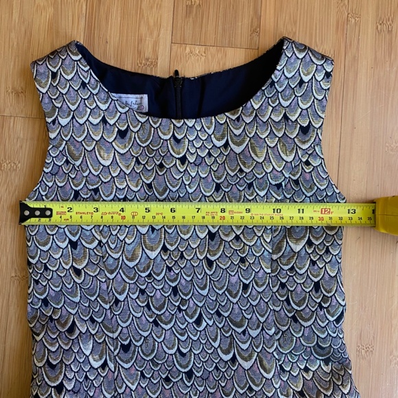 Pippa & Julie Drop Waist Fit and Flare Silver Gold Jacquard Party Short Dress 10 - Picture 9 of 15